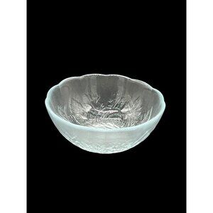 Raised Etched Rose Clear Bowl